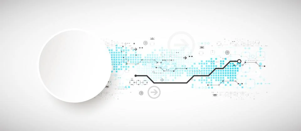Abstract technology concept. Circuit board, high computer color background. V Stock Illustration
