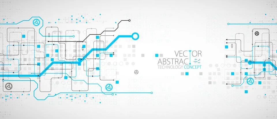 Abstract technology concept. Circuit board, high computer color background. V Stock Illustration