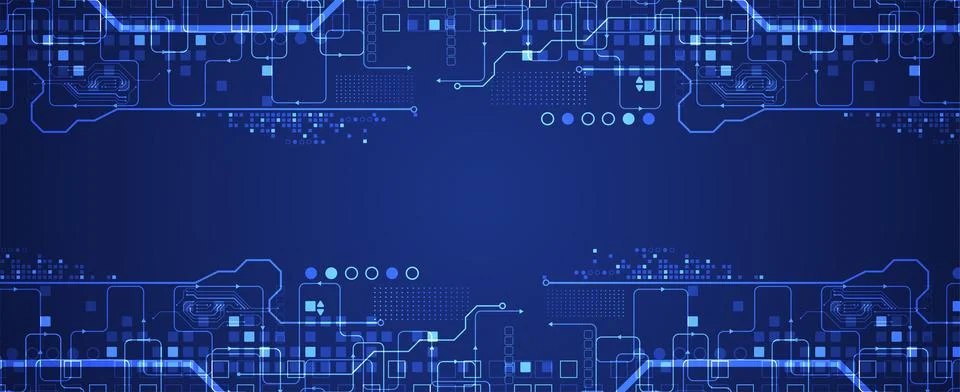 Abstract technology concept. Circuit board, high computer color background. V Illustrazione stock