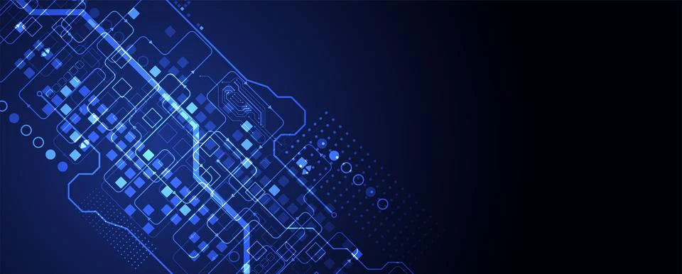 Abstract technology concept. Circuit board, high computer color background. V Stock-Illustration