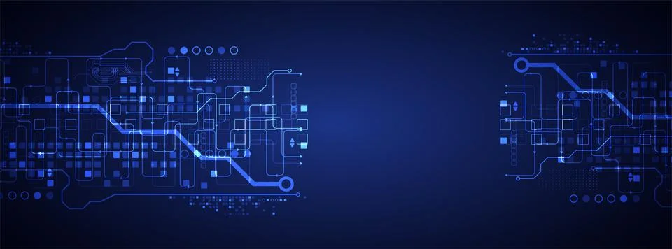 Abstract technology concept. Circuit board, high computer color background. V Stock Illustration