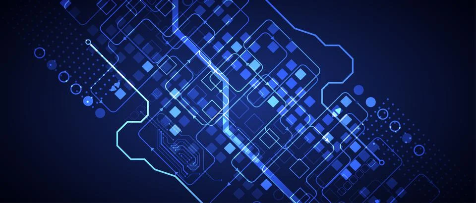Abstract technology concept. Circuit board, high computer color background. V Illustrazione stock