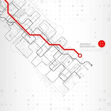Abstract technology concept. Circuit board, high computer background. Vector  Stock Illustration