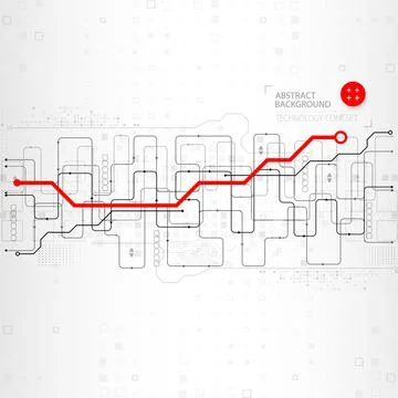 Abstract technology concept. Circuit board, high computer background. Vector  Stock Illustration