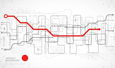Abstract technology concept. Circuit board, high computer background. Vector  Stock Illustration