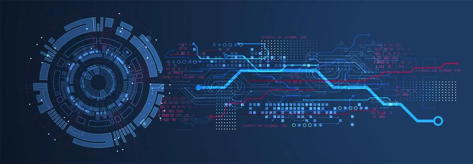 Abstract technology concept. Circuit board, high computer color background. V Illustrazione stock