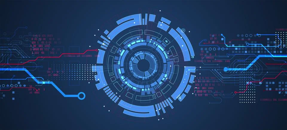 Abstract technology concept. Circuit board, high computer color background. V Stock Illustration