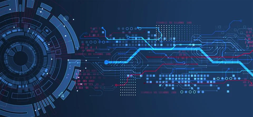 Abstract technology concept. Circuit board, high computer color background. V 스톡 일러스트