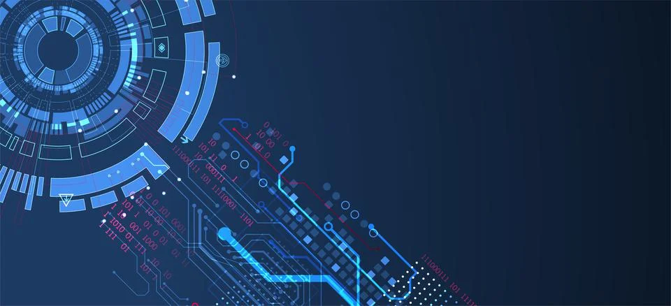 Abstract technology concept. Circuit board, high computer color background. V Stock Illustration
