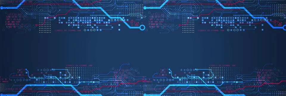 Abstract technology concept. Circuit board, high computer color background. V Stock Illustration