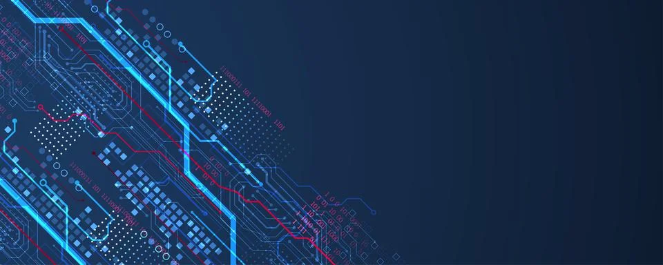 Abstract technology concept. Circuit board, high computer color background. V Stock Illustration