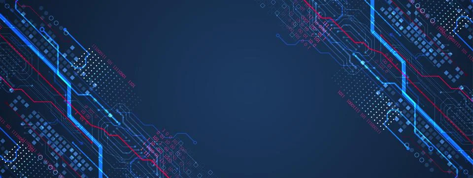 Abstract technology concept. Circuit board, high computer color background. V Stock Illustration