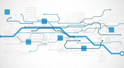 Abstract technology concept. Circuit board, high computer color background. V Stock Illustration