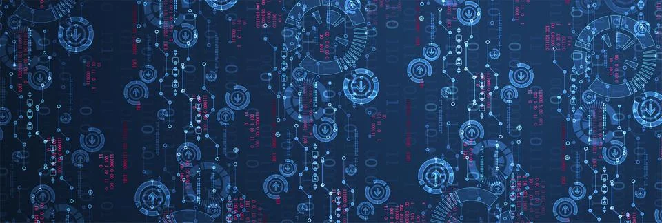 Abstract technology concept. Circuit board, high computer color background. V Stock Illustration