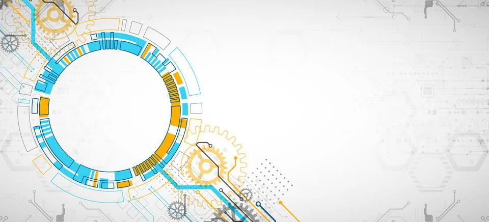 Abstract technology concept. Circuit board, high computer color background. V Stock Illustration