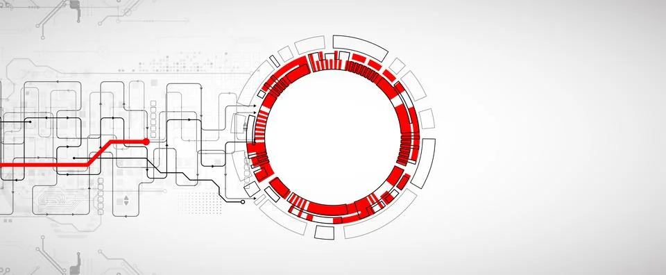 Abstract technology concept. Circuit board, high computer color background. V Stock Illustration