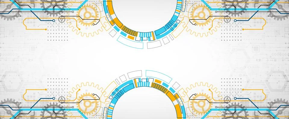 Abstract technology concept. Circuit board, high computer color background. V イラスト素材