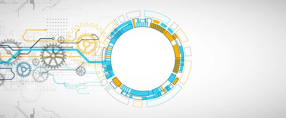 Abstract technology concept. Circuit board, high computer color background. V Stock Illustration
