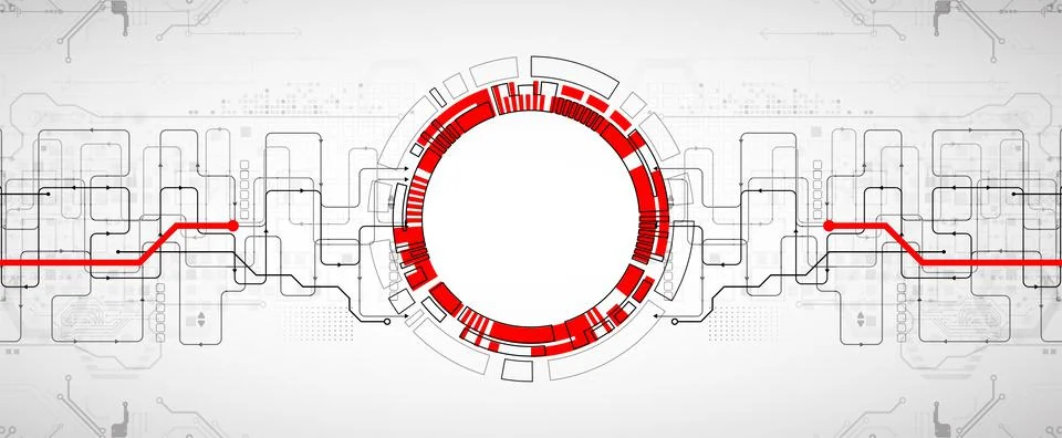 Abstract technology concept. Circuit board, high computer color background. V Stock Illustration