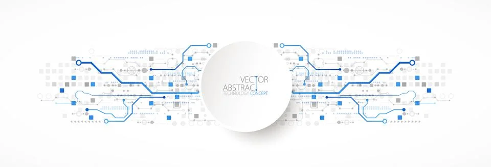 Abstract technology concept. Circuit board, high computer color background. V Stock Illustration