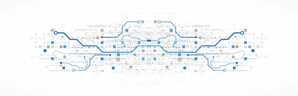 Abstract technology concept. Circuit board, high computer color background. V Stock Illustration