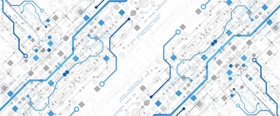 Abstract technology concept. Circuit board, high computer color background. V Stock Illustration