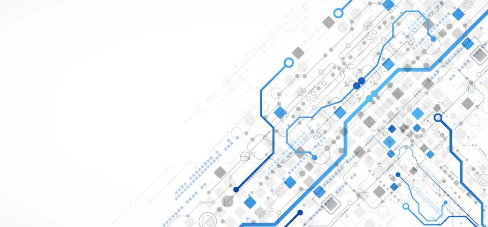 Abstract technology concept. Circuit board, high computer color background. V Stock Illustration