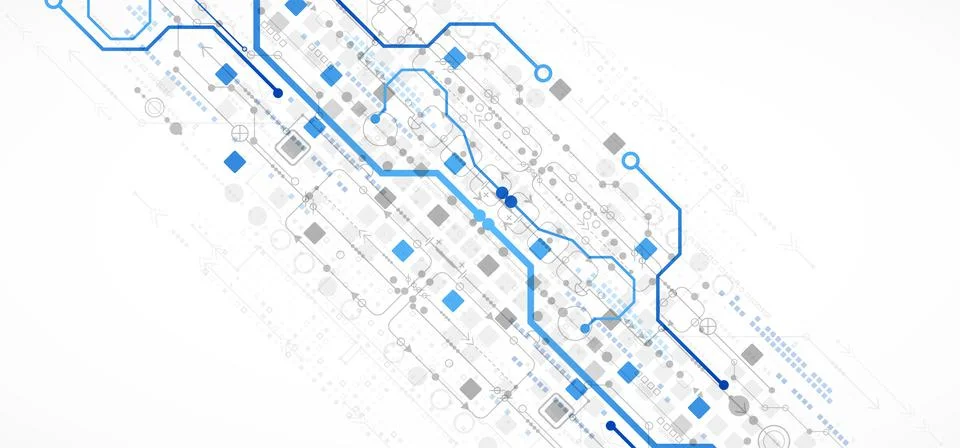 Abstract technology concept. Circuit board, high computer color background. V Stock Illustration