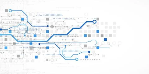 Abstract technology concept. Circuit board, high computer color background. V Stock Illustration