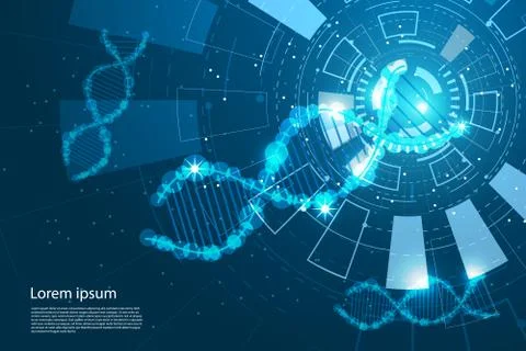Abstract technology concept DNA the future circle Interface technology Stock Illustration