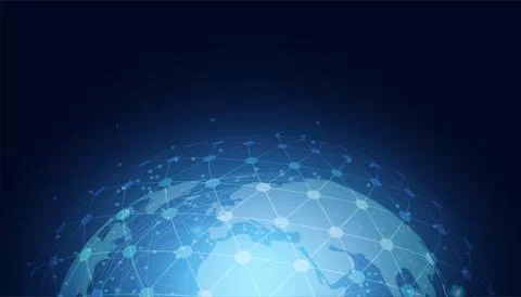 Abstract technology concept global circle connection futuristic earth.vector  Иллюстрация