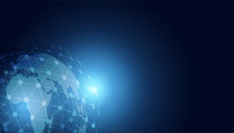 Abstract technology concept global circle connection futuristic earth.vector  Illustrazione stock