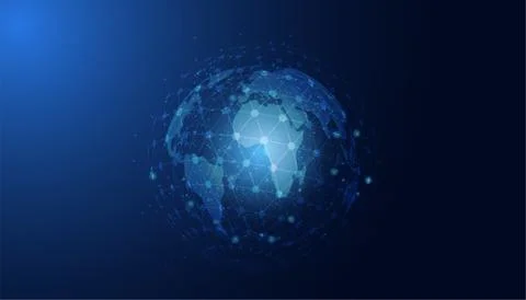 Abstract technology concept global circle connection futuristic earth.vector  Illustrazione stock