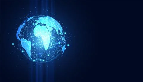 Abstract technology concept global circle connection futuristic earth.vector  イラスト素材