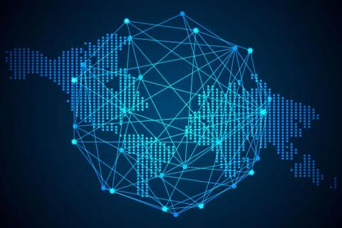 Abstract technology concept global network connection futuristic earth Illustrazione stock