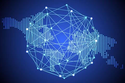 Abstract technology concept global network connection futuristic earth globe  스톡 일러스트