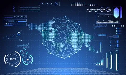 Abstract technology concept global network connection futuristic earth globe  Stock-Illustration