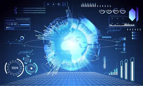 Abstract technology concept global network connection futuristic earth globe  Stock-Illustration