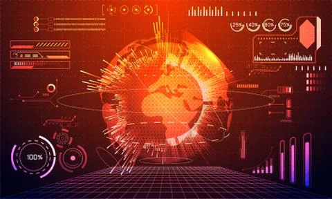 Abstract technology concept global network connection futuristic earth globe  Stock Illustration