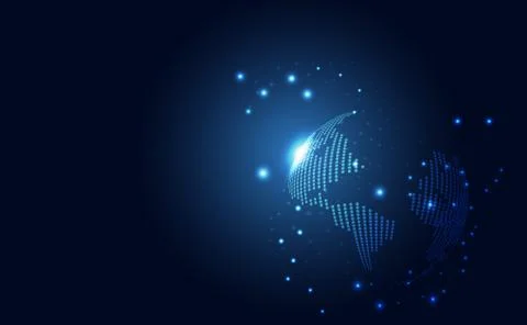 Abstract technology concept global network connection futuristic earth globe  스톡 일러스트