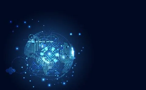 Abstract technology concept global network connection futuristic earth globe  Stock Illustration