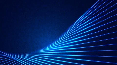 Abstract technology concept glowing blue neon lines with lighting effect on d Stock Illustration