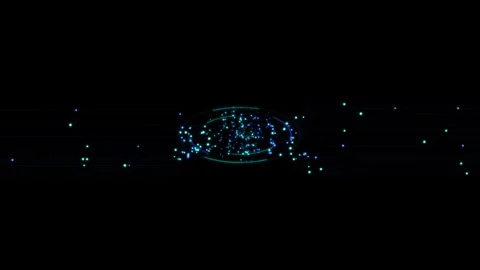 Abstract technology concept with glowing light particles and digital circul.. Видео 344240411