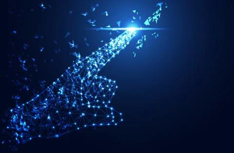 Abstract technology concept hand digital link on hi tech background Stock-Illustration