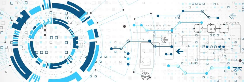 Abstract technology concept. High computer color background. Vector illustrat Stock Illustration