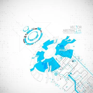 Abstract technology concept. High computer color background. Vector illustrat Stock Illustration