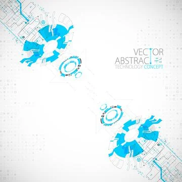 Abstract technology concept. High computer color background. Vector illustrat Stock Illustration