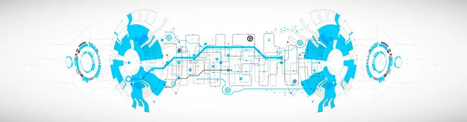 Abstract technology concept. High computer color background. Vector illustrat Illustrazione stock