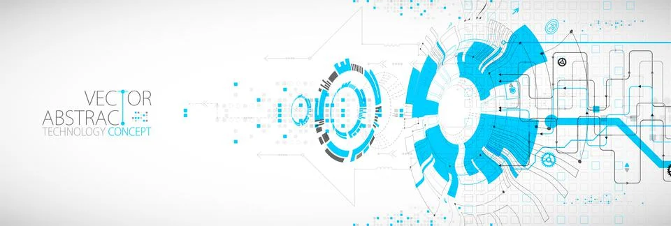Abstract technology concept. High computer color background. Vector illustrat Illustrazione stock