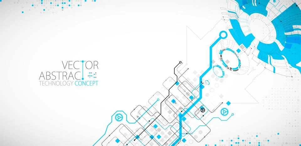 Abstract technology concept. High computer color background. Vector illustrat Stock Illustration